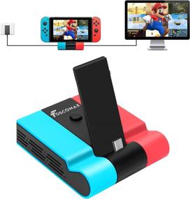 img 4 attached to 🎮 Foscomax Switch Dock: Nintendo Switch TV Dock Station Replacement - Foldable & Portable Type C Charging Dock with 4K HDMI TV Adapter and USB 3.0 Port