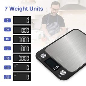 img 1 attached to 🍽️ ONEKG 11lbs Food Scale - Digital Kitchen Scale for Precise Cooking and Baking | Weight in Ounces, Grams | 7 Measurement Units | LCD Display