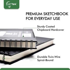 img 3 attached to 📚 LYTek Mixed Media Paper Sketchbook, Pack of 2- 6x9 Hardcover Sketchbooks, 117lb/190g with 100 Sheets of Acid-Free Paper, Spiral Bound Sketchbooks Ideal for Pen, Color Pencil, and Light Wash Wet Media