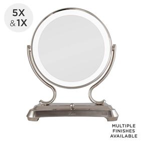 img 3 attached to 💄 Zadro Polished Nickel Surround Light Dual Sided Glamour Vanity Mirror: Enhance Your Beauty with 5X / 1X Magnification