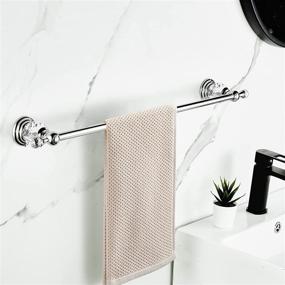img 3 attached to 🛀 24 Inch BATHSIR Chrome Towel Bar: Wall Mounted Crystal Towel Holder for Bathroom Hand Towel Rack