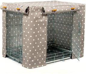 img 2 attached to 🐶 Optimized Lords & Labradors Grey Spot Oilcloth Dog Crate Cover for Midwest iCrate and Similar Sized Dog Crates