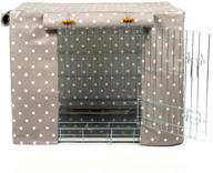 🐶 optimized lords & labradors grey spot oilcloth dog crate cover for midwest icrate and similar sized dog crates логотип