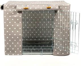 img 3 attached to 🐶 Optimized Lords & Labradors Grey Spot Oilcloth Dog Crate Cover for Midwest iCrate and Similar Sized Dog Crates