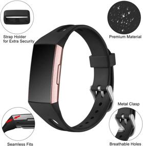 img 1 attached to 🔲 Ouwegaga Compatible Fitbit Charge 4 Bands: Black Small Wristbands for Women & Men