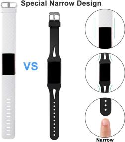 img 3 attached to 🔲 Ouwegaga Compatible Fitbit Charge 4 Bands: Black Small Wristbands for Women & Men