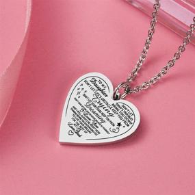 img 3 attached to ❤️ SNOWLIN Daughter Stainless Steel Heart Pendant Necklace: Engraved Motivational Message Jewelry for Inspirational Gifts from Dad and Mom