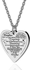 img 4 attached to ❤️ SNOWLIN Daughter Stainless Steel Heart Pendant Necklace: Engraved Motivational Message Jewelry for Inspirational Gifts from Dad and Mom