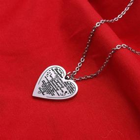 img 1 attached to ❤️ SNOWLIN Daughter Stainless Steel Heart Pendant Necklace: Engraved Motivational Message Jewelry for Inspirational Gifts from Dad and Mom