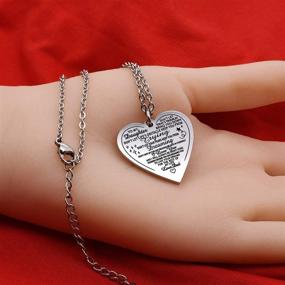 img 2 attached to ❤️ SNOWLIN Daughter Stainless Steel Heart Pendant Necklace: Engraved Motivational Message Jewelry for Inspirational Gifts from Dad and Mom