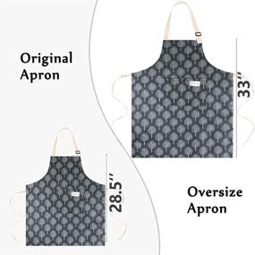 img 1 attached to 👩 Versatile 3pcs Cooking Apron Set: Adjustable Cotton Linen Kitchen Apron Chef Apron for Women Men with Convenient Pocket