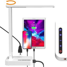 img 4 attached to 💡 COZOO LED Desk Lamp: 3 USB Charging Ports, 2 AC Outlets, 3 Color Temperatures & 3 Brightness Levels