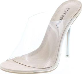 img 4 attached to 👠 Elevate Your Style with Cape Robbin Allure Women's Dressy Transparent Strap Slip-On Clear Heels