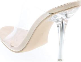 img 2 attached to 👠 Elevate Your Style with Cape Robbin Allure Women's Dressy Transparent Strap Slip-On Clear Heels