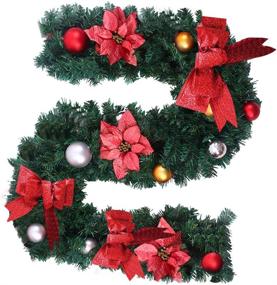 img 2 attached to 🎄 6 FT Artificial Christmas Garland: Portico Green Decor for Outdoor & Indoor - Red Pine Greenery Ideal for Christmas, Wedding & Party Decorations