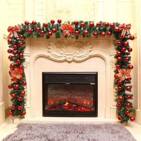 img 4 attached to 🎄 6 FT Artificial Christmas Garland: Portico Green Decor for Outdoor & Indoor - Red Pine Greenery Ideal for Christmas, Wedding & Party Decorations