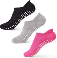 🧦 non-slip women's yoga socks with grips for enhanced grip and stability in pilates and yoga логотип