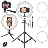 📸 farwix 10" selfie ring light with tripod stand & 2 phone holders: perfect lighting solution for photography, makeup, live stream video, youtube, iphone, android logo