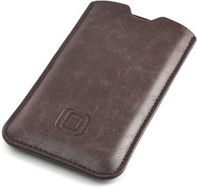 img 2 attached to Dockem Executive Sleeve for iPhone 11 Pro (5.8) & iPhone Xs/X - Slim Vegan Leather Case in Vintage Brown Shade with Microfiber Lining - Slightly Padded, Simplistic Slip-on Design