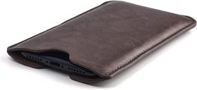 img 1 attached to Dockem Executive Sleeve for iPhone 11 Pro (5.8) & iPhone Xs/X - Slim Vegan Leather Case in Vintage Brown Shade with Microfiber Lining - Slightly Padded, Simplistic Slip-on Design