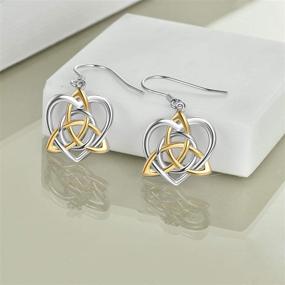 img 1 attached to Irish Vintage Celtic Knot Dangle Earrings in Sterling Silver - Celtic Good Luck Jewelry for Women