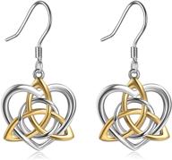 irish vintage celtic knot dangle earrings in sterling silver - celtic good luck jewelry for women logo