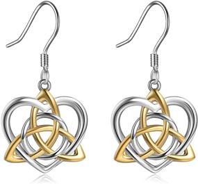 img 4 attached to Irish Vintage Celtic Knot Dangle Earrings in Sterling Silver - Celtic Good Luck Jewelry for Women