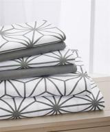 🛌 luxury soft cube geometric pattern sheet set - 1500 thread count egyptian quality microfiber 6-piece bed sheet set logo