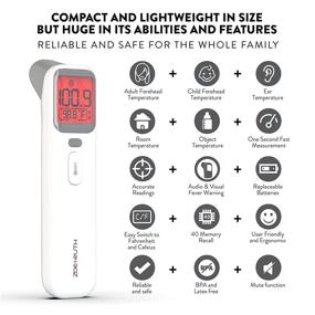 img 1 attached to 💯 Zoe+Ruth Non Contact Forehead and Ear Thermometer: Fast, Accurate, Medical Grade Infrared for Instant Temporal Fever Temperature - Ideal for Baby, Kids & Adults. Smart 5 in 1 Modes + Storage Case Included