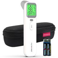 💯 zoe+ruth non contact forehead and ear thermometer: fast, accurate, medical grade infrared for instant temporal fever temperature - ideal for baby, kids & adults. smart 5 in 1 modes + storage case included logo