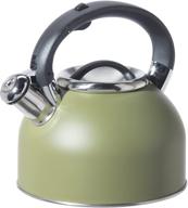 🍵 whistling tea pot, 64-ounce, olive - oggi logo