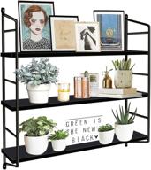 📚 boluo black floating wall shelf: stylish & versatile 3-tier shelving for bathroom, bedroom, living room, kitchen & more - 24 inch (ws610-b) logo