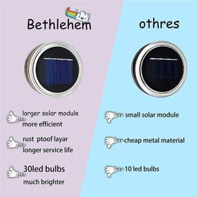 img 3 attached to 🔆 Bethlehem Lighting Updated Solar Mason Lid Light: 8 Pack Waterproof Fairy Firefly with 30 LED, Including Hangers and Fairy Decor - Ideal for Courtyard Garden and Wedding Décor (Multi Color)