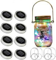 🔆 bethlehem lighting updated solar mason lid light: 8 pack waterproof fairy firefly with 30 led, including hangers and fairy decor - ideal for courtyard garden and wedding décor (multi color) логотип