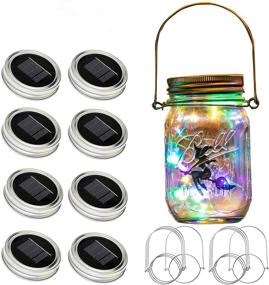 img 4 attached to 🔆 Bethlehem Lighting Updated Solar Mason Lid Light: 8 Pack Waterproof Fairy Firefly with 30 LED, Including Hangers and Fairy Decor - Ideal for Courtyard Garden and Wedding Décor (Multi Color)