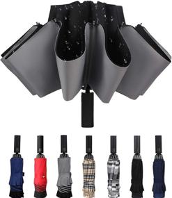 img 4 attached to Windproof Umbrella Compact Inverted Automatic Umbrellas in Folding Umbrellas
