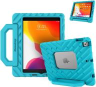 📱 gumdrop foamtech case for apple ipad 9g/8g/7g 10.2 inch (2021) - blue, rugged eva foam, shock absorbing: perfect for school and office use, with handle and stand logo