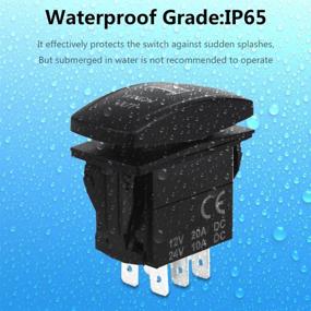 img 3 attached to 💧 WATERWICH 7 Pin Momentary Winch in Out Rocker Toggle Switch Waterproof - 12V/24V - DPDT Illuminated Rocker Switch for Auto Truck Boat Marine (Green)