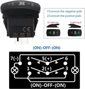 img 2 attached to 💧 WATERWICH 7 Pin Momentary Winch in Out Rocker Toggle Switch Waterproof - 12V/24V - DPDT Illuminated Rocker Switch for Auto Truck Boat Marine (Green)