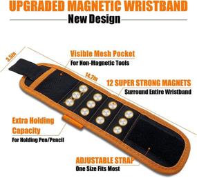 img 3 attached to 🛠️ Tool Gifts for Men: Magnetic Wristband Tool Belt with 12 Powerful Magnets - Perfect Stocking Stuffers for Holding Screws, Nails, Drill Bits; Unique Gadget for DIY Handyman, Carpenter, Father/Dad, Husband