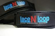 midnight black lace loop straps logo