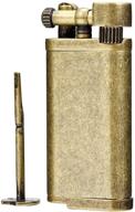 bronze antique-style lift arm tobacco pipe cigarette butane lighter with tamper & pick logo