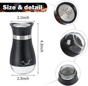 img 3 attached to Crazystorey Refillable Salt and Pepper Shakers: Glass Spice Shakers with Stainless Steel Lid for Home Cooking, Camping, BBQ - Set of 2