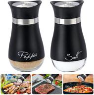 crazystorey refillable salt and pepper shakers: glass spice shakers with stainless steel lid for home cooking, camping, bbq - set of 2 logo