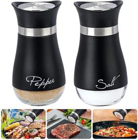 img 4 attached to Crazystorey Refillable Salt and Pepper Shakers: Glass Spice Shakers with Stainless Steel Lid for Home Cooking, Camping, BBQ - Set of 2