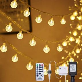 img 4 attached to 🔌 Waterproof LED Globe String Lights, 33ft 100 LED Fairy Lights, Plug-in String Light with Remote Control for Outdoor Indoor Bedroom, Garden, Christmas Tree Decor [8 Modes, Timer] (Warm White)