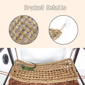 img 1 attached to Bearded Dragon Hammock - Seagrass Habitat Reptile Tank Accessories with Climbing Vines, Flexible Leaves Decor for Lizards, Chameleons, Hermit Crabs, Geckos, Snakes