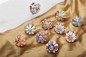 img 3 attached to 🎨 Artncraft Set: Vintage Color Multi Designed Ceramic Cupboard Cabinet Door Knobs Drawer Pulls & Chrome Hardware (Multi Color 10) - Perfect Decorative Touch for Cabinets and Drawers