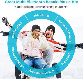 img 2 attached to 🎧 Унисекс Bluetooth-шапка-бини с улучшенным Bluetooth 5.0 и HiFi стерео-динамиком - идеальный подарок для мужчин и женщин на День Рождения.