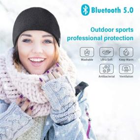 img 3 attached to 🎧 Унисекс Bluetooth-шапка-бини с улучшенным Bluetooth 5.0 и HiFi стерео-динамиком - идеальный подарок для мужчин и женщин на День Рождения.